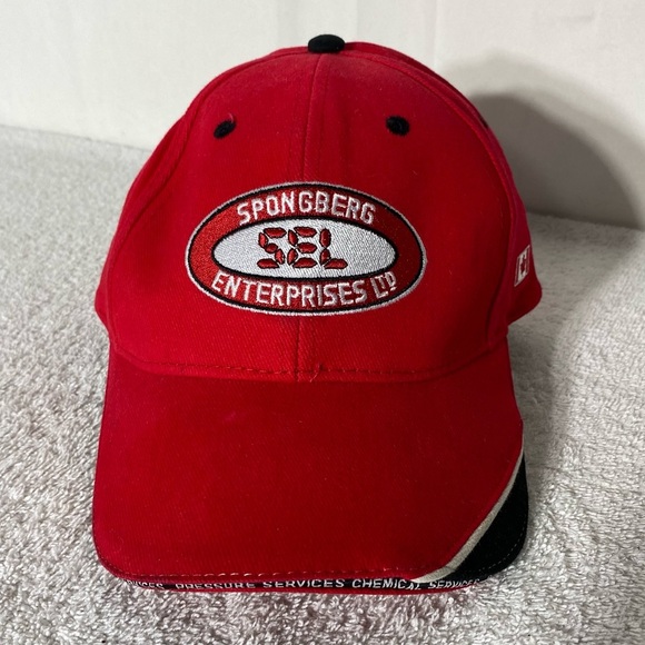 Elite Embroidery & Design Red Spongberg Enterprises Cap Hat - Picture 1 of 10